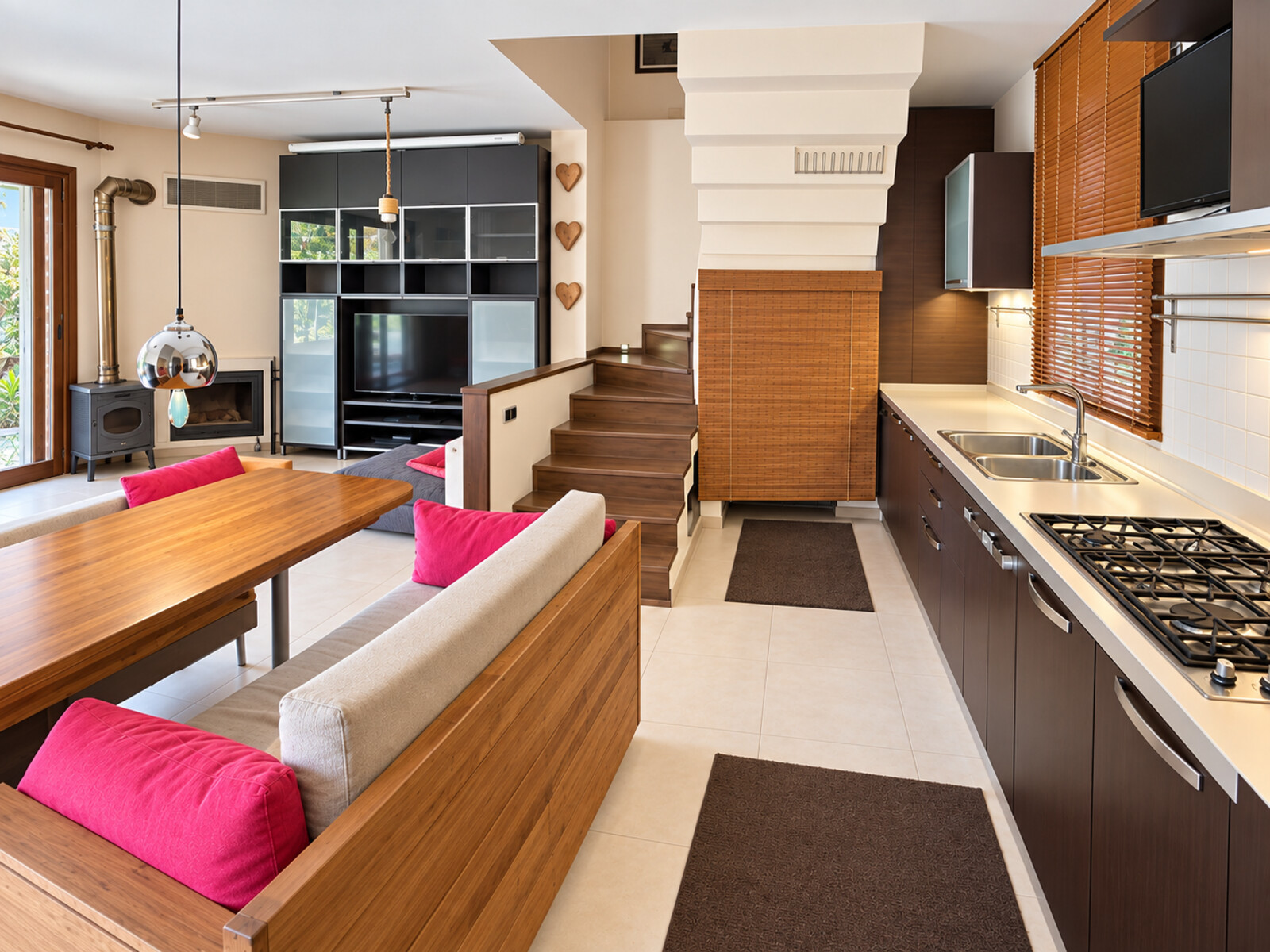 Salon ve kapalı mutfak