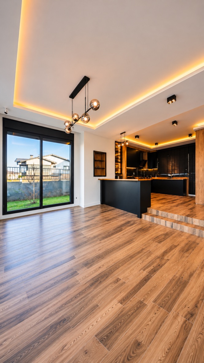 Bahçeye açılan ikinci salon ve bar alanı